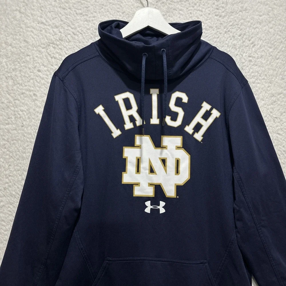 Under Armour Notre Dame Fighting Irish Funnel Men's Sz M Navy Blue NCAA Football